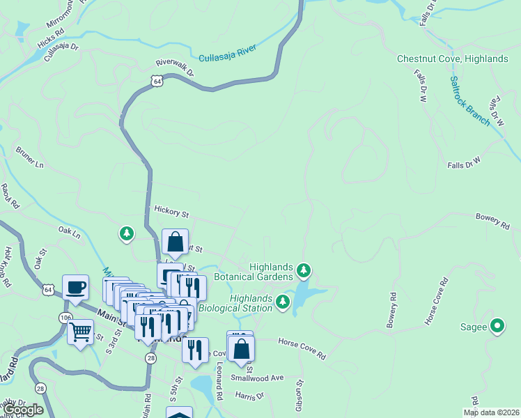 map of restaurants, bars, coffee shops, grocery stores, and more near 855 North 5th Street in Highlands