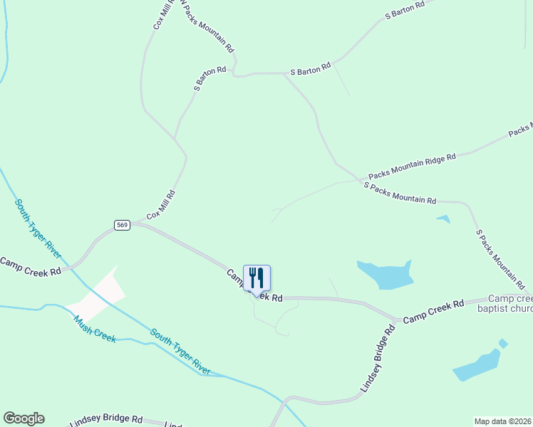 map of restaurants, bars, coffee shops, grocery stores, and more near 1150 Packs Mountain Ridge Road in Taylors