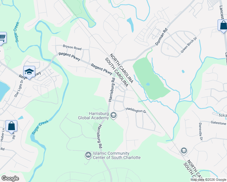 map of restaurants, bars, coffee shops, grocery stores, and more near 2813 Birkhill Lane in Fort Mill