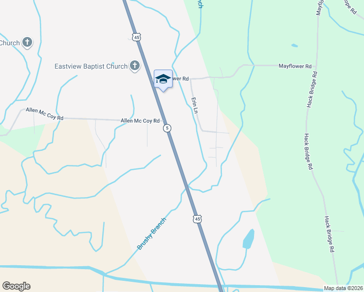 map of restaurants, bars, coffee shops, grocery stores, and more near 8070 U.S. 45 in Ramer