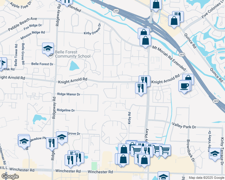 map of restaurants, bars, coffee shops, grocery stores, and more near in Memphis