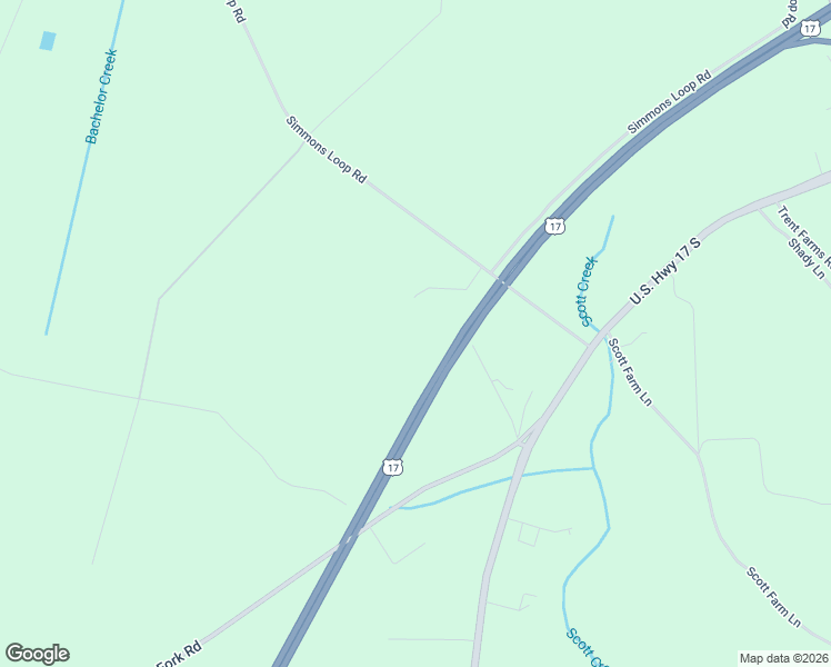 map of restaurants, bars, coffee shops, grocery stores, and more near 6906 U.S. 17 in New Bern