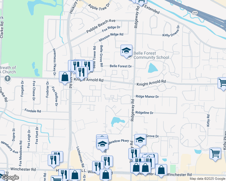 map of restaurants, bars, coffee shops, grocery stores, and more near 6080 Braxton Court in Memphis