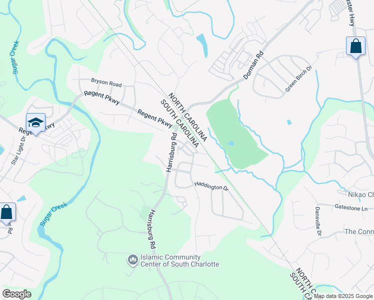 map of restaurants, bars, coffee shops, grocery stores, and more near 2624 Dunrobin Place in Indian Land