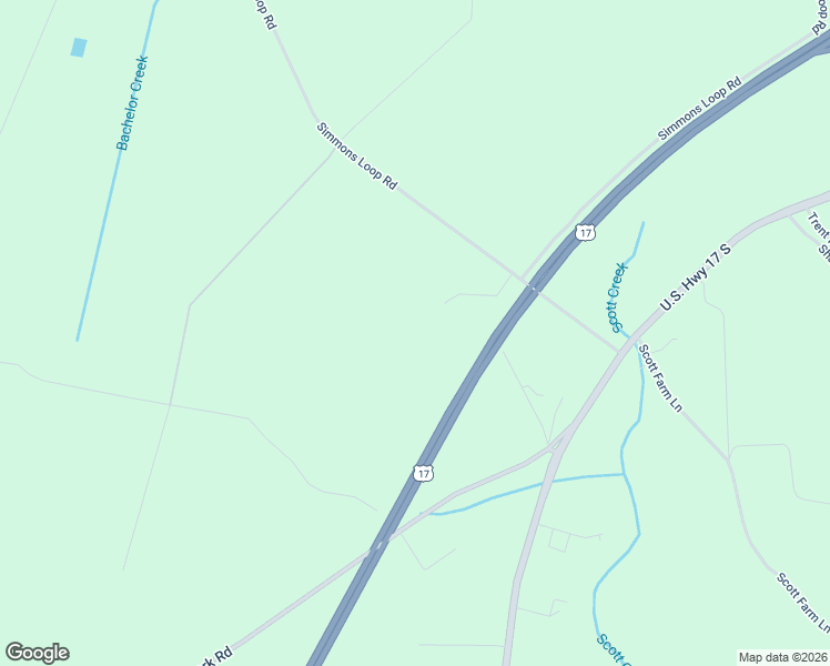 map of restaurants, bars, coffee shops, grocery stores, and more near 6906 U.S. 17 in New Bern