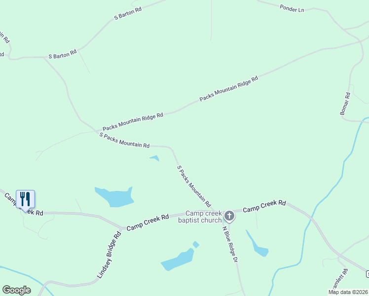 map of restaurants, bars, coffee shops, grocery stores, and more near 1005 South Packs Mountain Road in Taylors