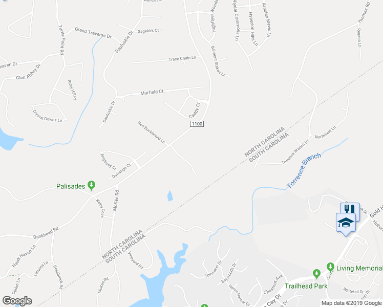 map of restaurants, bars, coffee shops, grocery stores, and more near 17835 Mckee Road in Charlotte