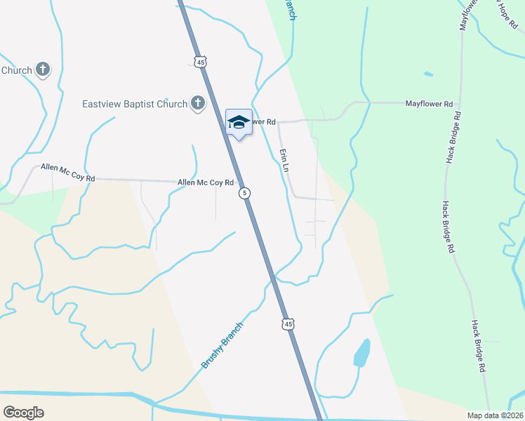 map of restaurants, bars, coffee shops, grocery stores, and more near 8070 U.S. 45 in Ramer