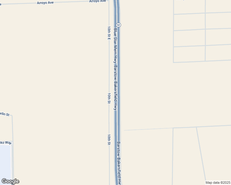 map of restaurants, bars, coffee shops, grocery stores, and more near California 58 in Mojave