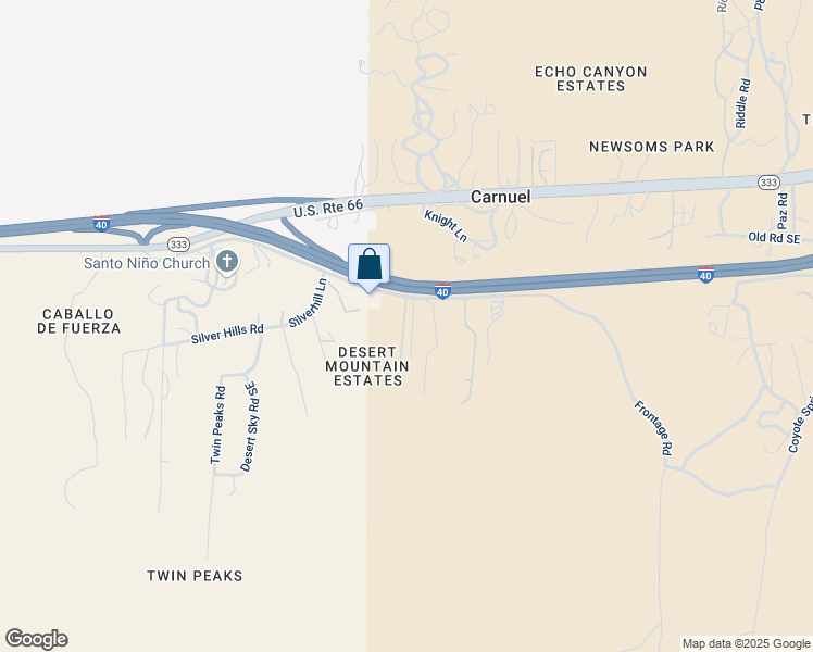 map of restaurants, bars, coffee shops, grocery stores, and more near 16964 I40 Frontage Road in Albuquerque