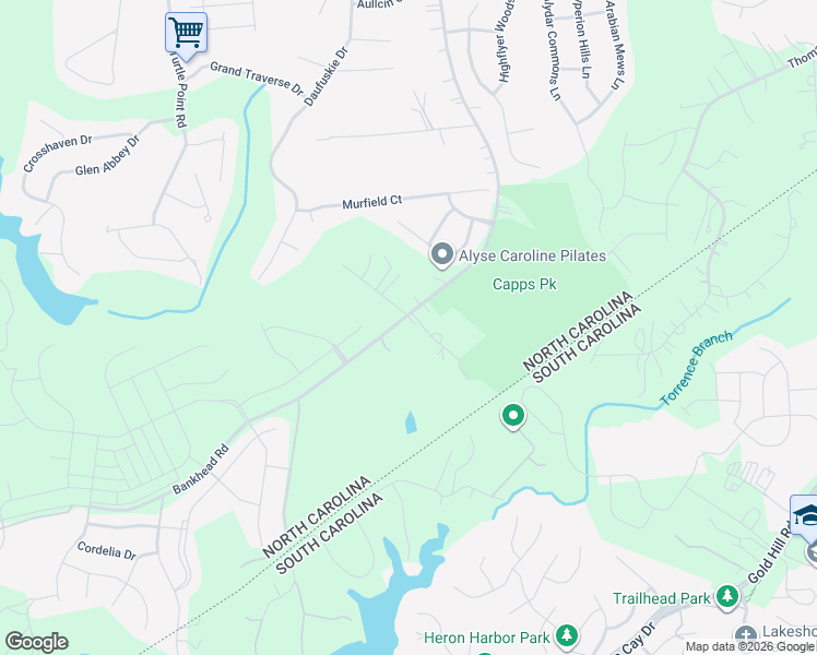 map of restaurants, bars, coffee shops, grocery stores, and more near 17801 Mckee Road in Charlotte