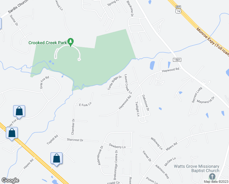 map of restaurants, bars, coffee shops, grocery stores, and more near 1120 Landen Chase Drive in Monroe