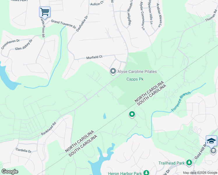 map of restaurants, bars, coffee shops, grocery stores, and more near 17801 Mckee Road in Charlotte