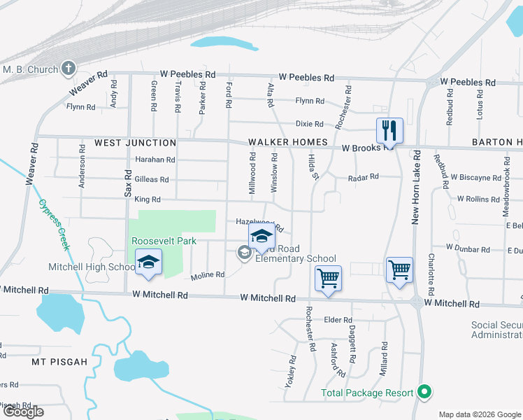 map of restaurants, bars, coffee shops, grocery stores, and more near 420 Hazelwood Road in Memphis