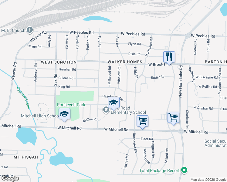 map of restaurants, bars, coffee shops, grocery stores, and more near 420 Hazelwood Road in Memphis
