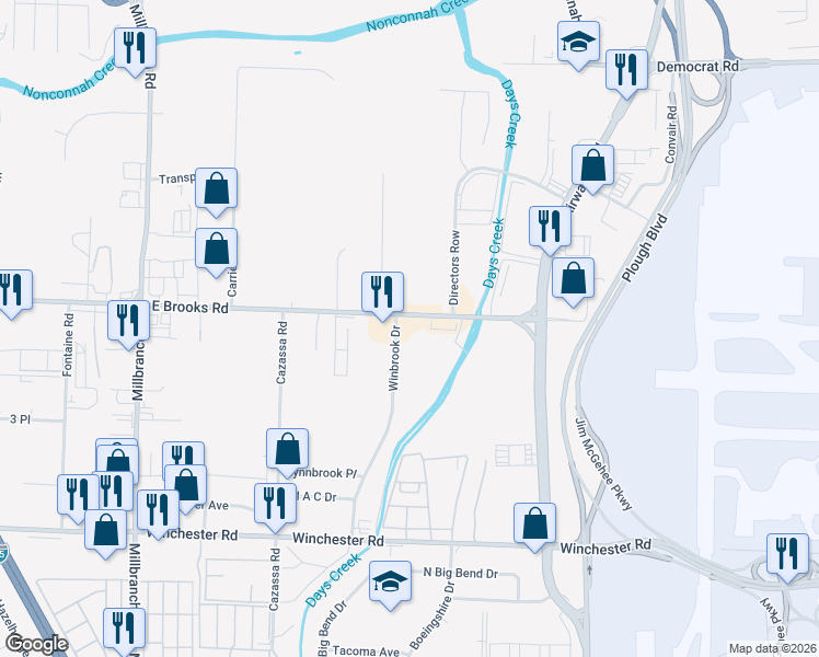 map of restaurants, bars, coffee shops, grocery stores, and more near in Memphis