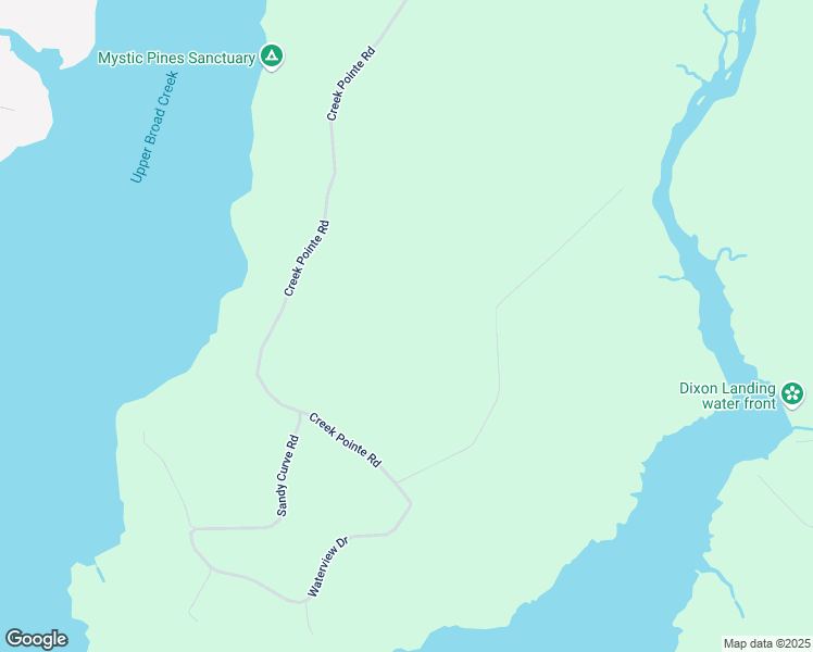 map of restaurants, bars, coffee shops, grocery stores, and more near 5542 Creek Pointe Road in New Bern