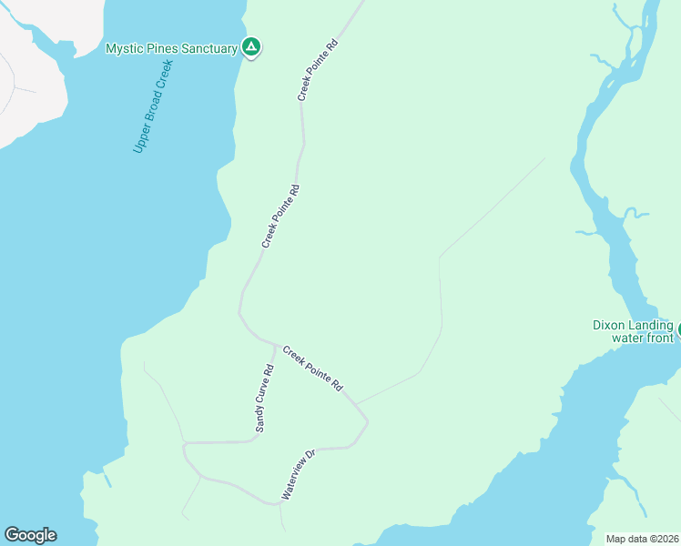 map of restaurants, bars, coffee shops, grocery stores, and more near 5542 Creek Pointe Road in New Bern