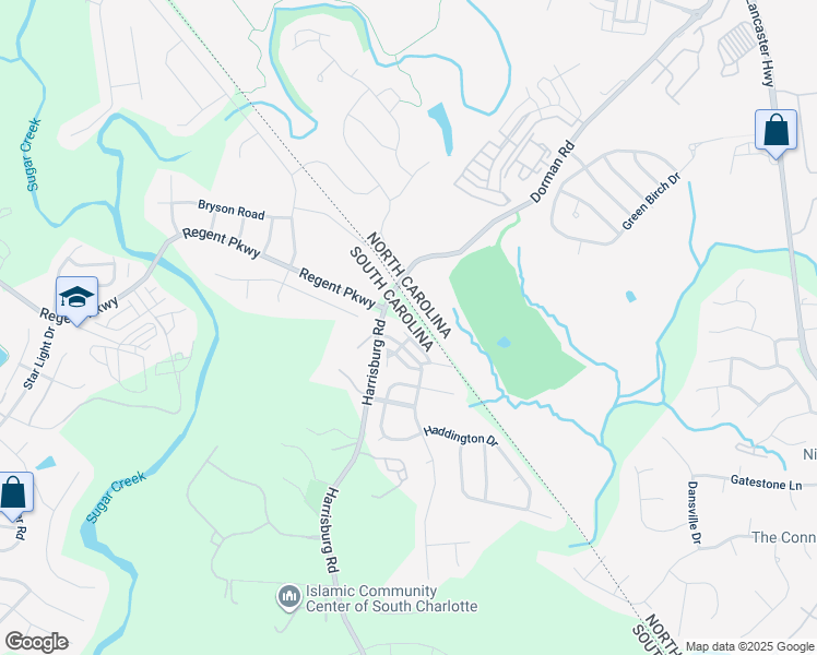 map of restaurants, bars, coffee shops, grocery stores, and more near 4313 Haddington Drive in Fort Mill