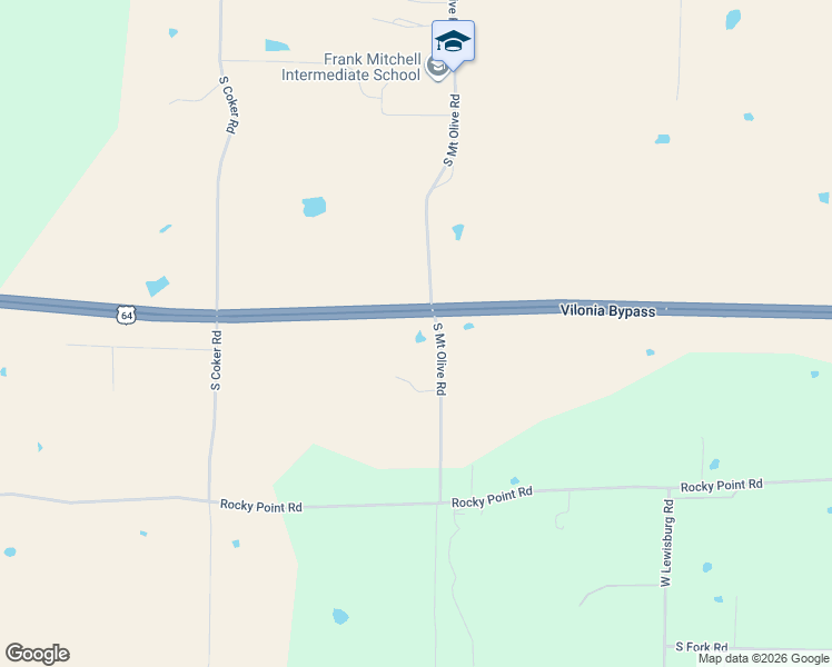 map of restaurants, bars, coffee shops, grocery stores, and more near 130 South Mount Olive Road in Vilonia