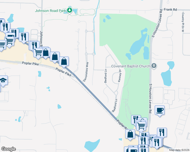 map of restaurants, bars, coffee shops, grocery stores, and more near 3239 Wetherby Cove in Germantown