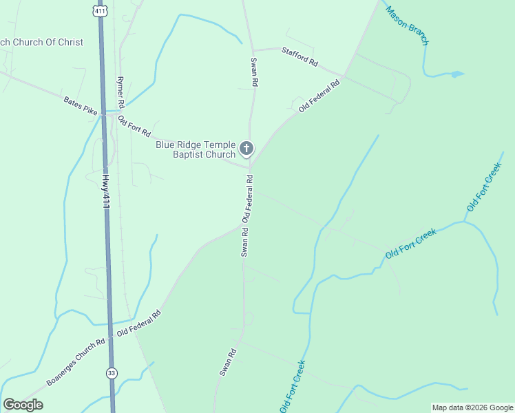 map of restaurants, bars, coffee shops, grocery stores, and more near 120 Brackett Drive in Old Fort