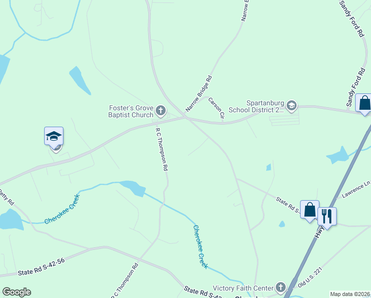 map of restaurants, bars, coffee shops, grocery stores, and more near in Cherokee Springs