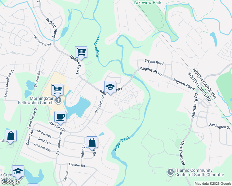map of restaurants, bars, coffee shops, grocery stores, and more near 821 Renee Avenue in Fort Mill