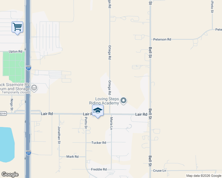 map of restaurants, bars, coffee shops, grocery stores, and more near 14411 Ortega Road in Amarillo