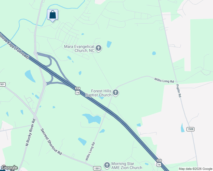 map of restaurants, bars, coffee shops, grocery stores, and more near 3705 Winchester Road in Monroe