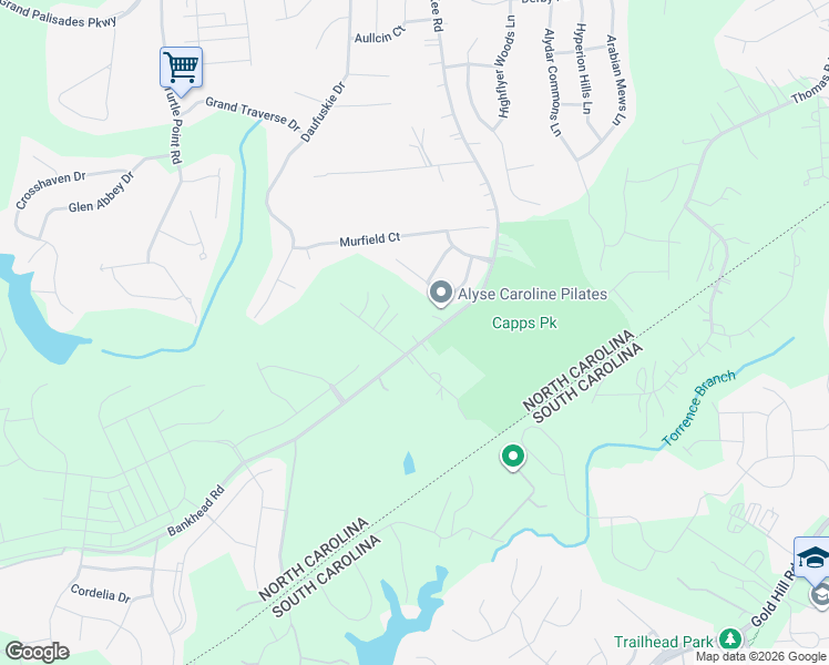 map of restaurants, bars, coffee shops, grocery stores, and more near 17700 State Road 1100 in Charlotte