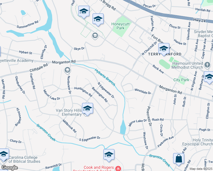map of restaurants, bars, coffee shops, grocery stores, and more near 1500 Tullamore Lane in Fayetteville