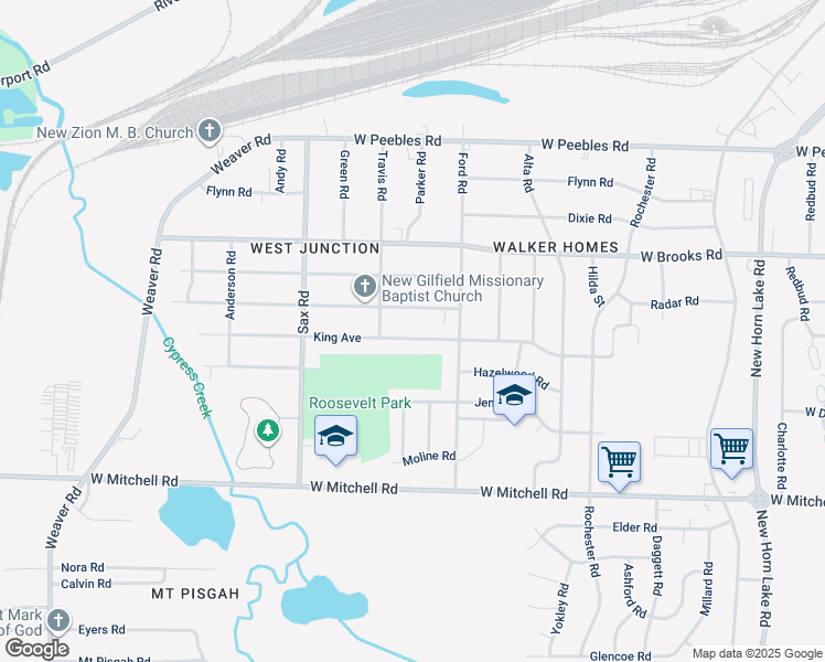 map of restaurants, bars, coffee shops, grocery stores, and more near 552 King Avenue in Memphis