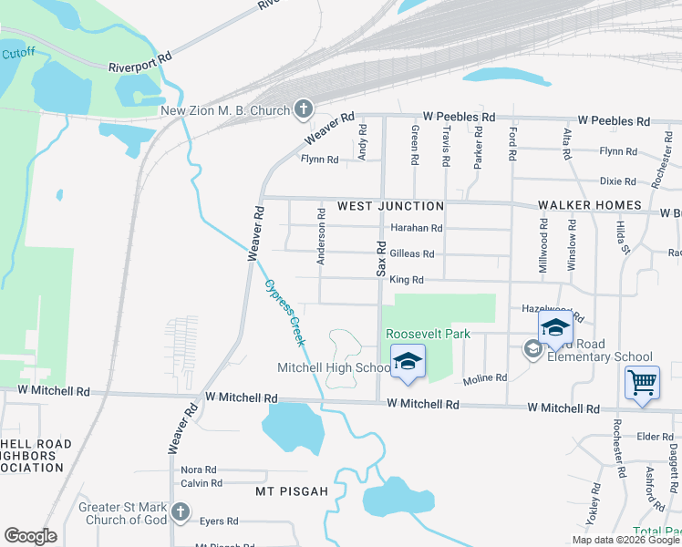 map of restaurants, bars, coffee shops, grocery stores, and more near 732 King Avenue in Memphis