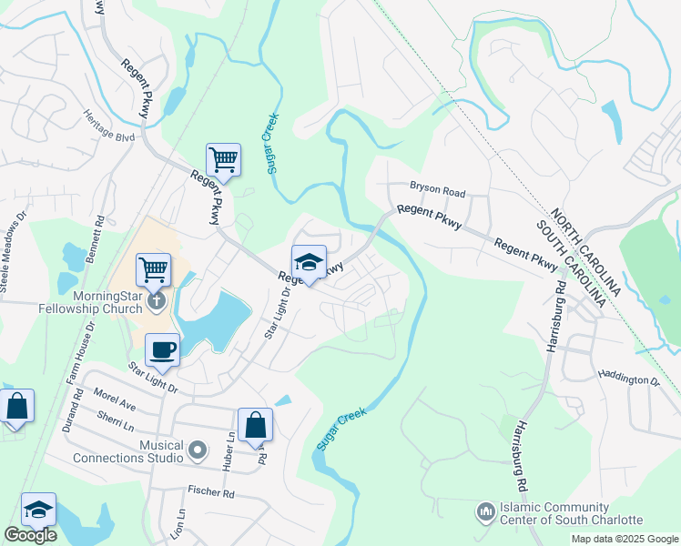 map of restaurants, bars, coffee shops, grocery stores, and more near 821 Renee Avenue in Fort Mill