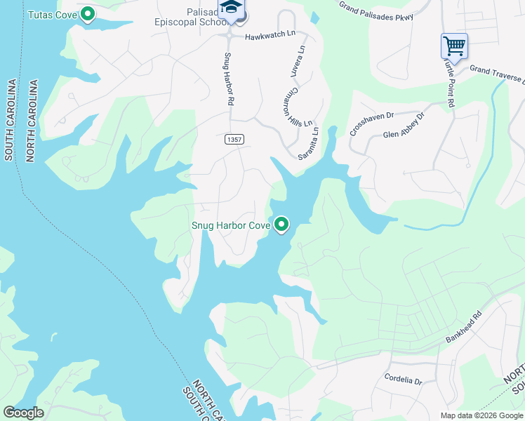 map of restaurants, bars, coffee shops, grocery stores, and more near 17801 New Mark Avenue in Charlotte