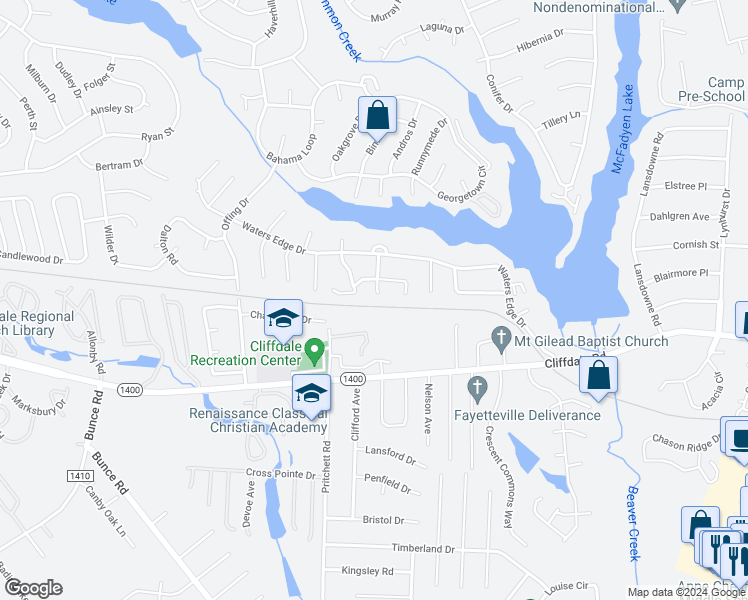 map of restaurants, bars, coffee shops, grocery stores, and more near 420 Mangum Court in Fayetteville
