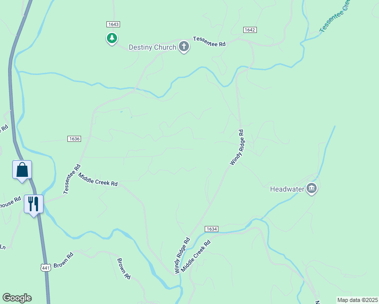 map of restaurants, bars, coffee shops, grocery stores, and more near Deer Ridge Road in Otto