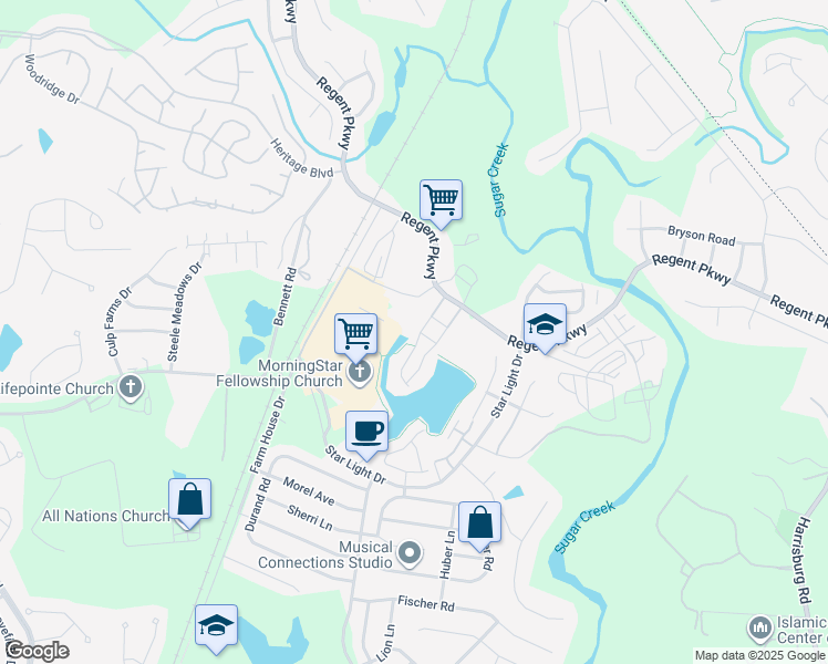 map of restaurants, bars, coffee shops, grocery stores, and more near 840 Summerlake Drive in Fort Mill