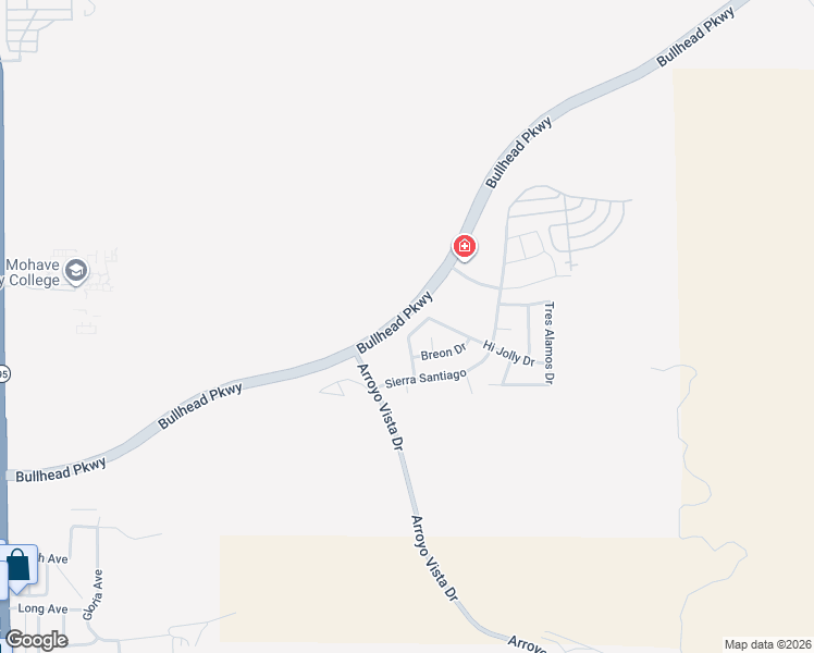 map of restaurants, bars, coffee shops, grocery stores, and more near 2151 Hijolly Drive in Bullhead City