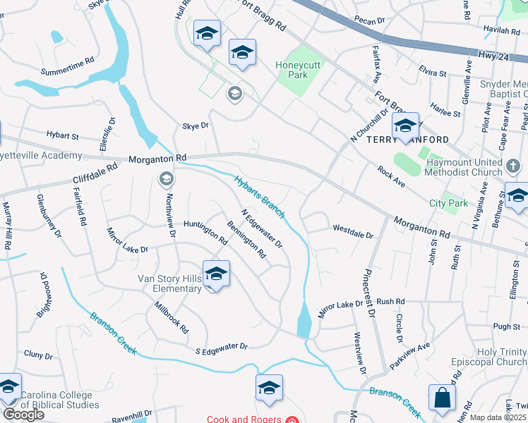 map of restaurants, bars, coffee shops, grocery stores, and more near 1504 Tullamore Lane in Fayetteville
