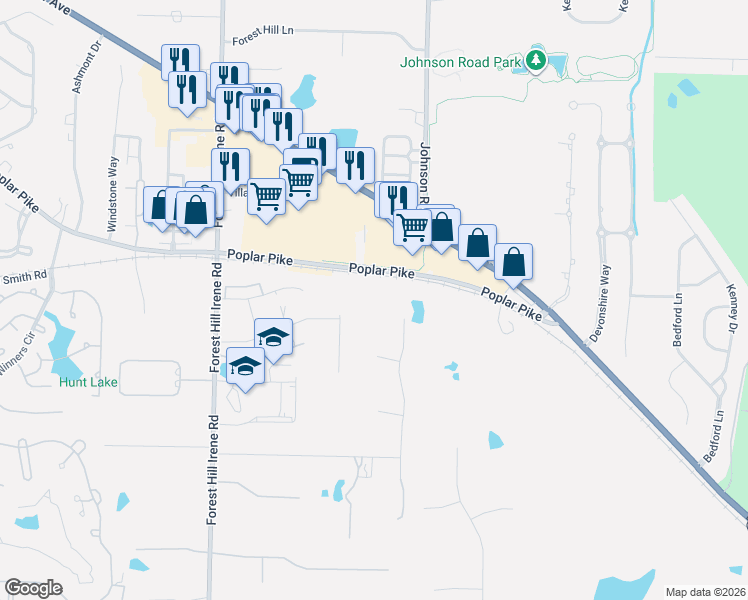 map of restaurants, bars, coffee shops, grocery stores, and more near 3216 Hollow Creek Road in Germantown