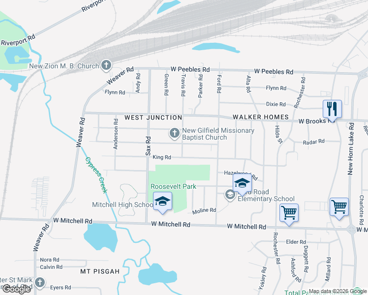 map of restaurants, bars, coffee shops, grocery stores, and more near 600 King Avenue in Memphis