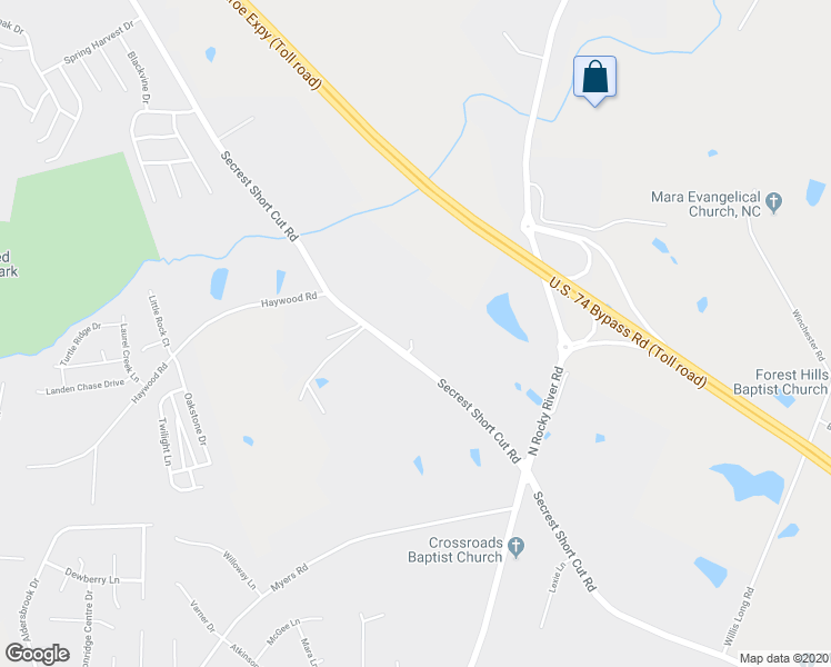 map of restaurants, bars, coffee shops, grocery stores, and more near 5306 Secrest Shortcut Road in Monroe