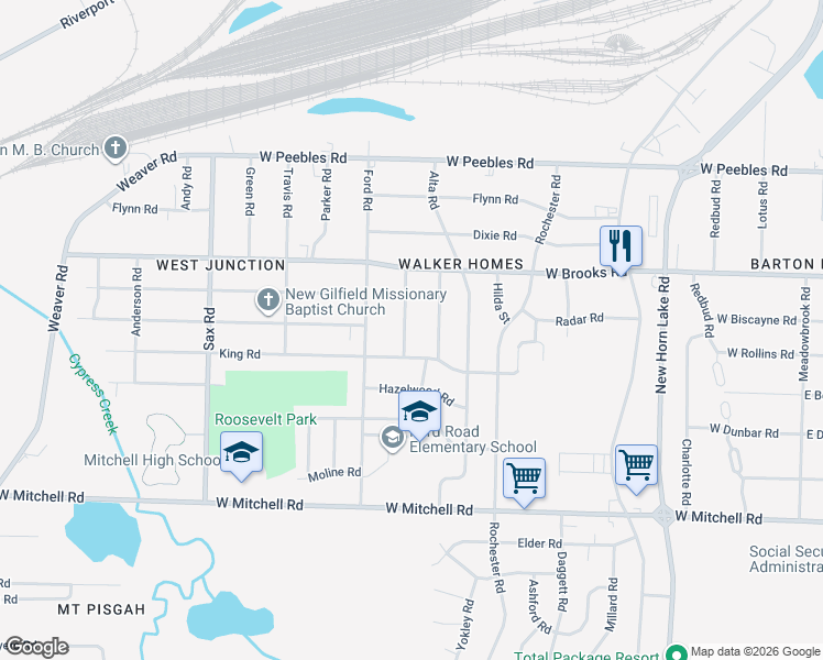 map of restaurants, bars, coffee shops, grocery stores, and more near 3215 Millwood Road in Memphis