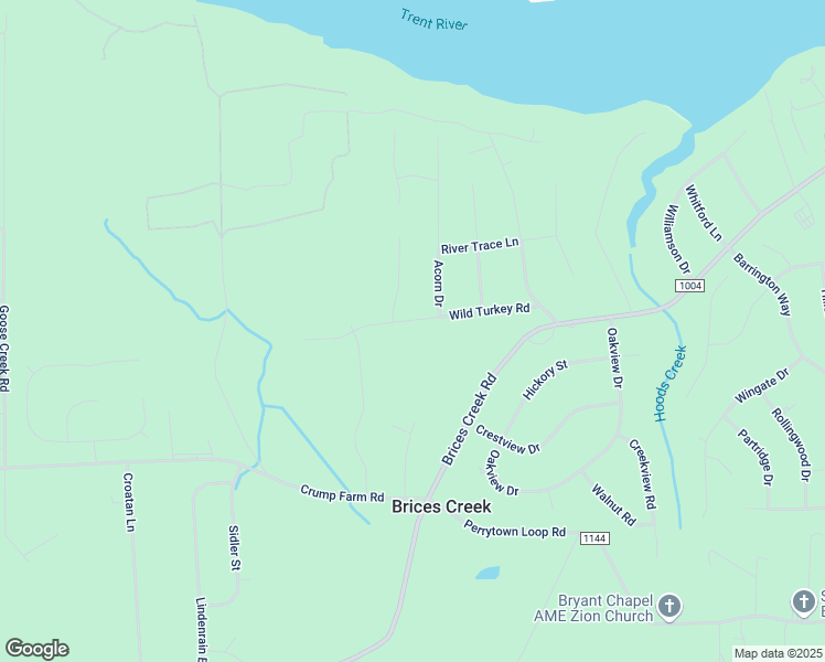 map of restaurants, bars, coffee shops, grocery stores, and more near 2406 Wild Turkey Road in New Bern