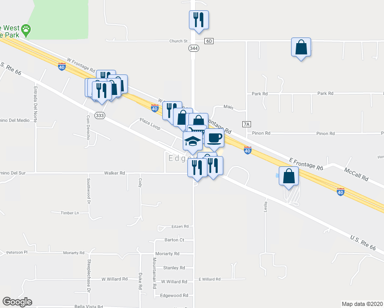 map of restaurants, bars, coffee shops, grocery stores, and more near 3 Highway 344 in Edgewood