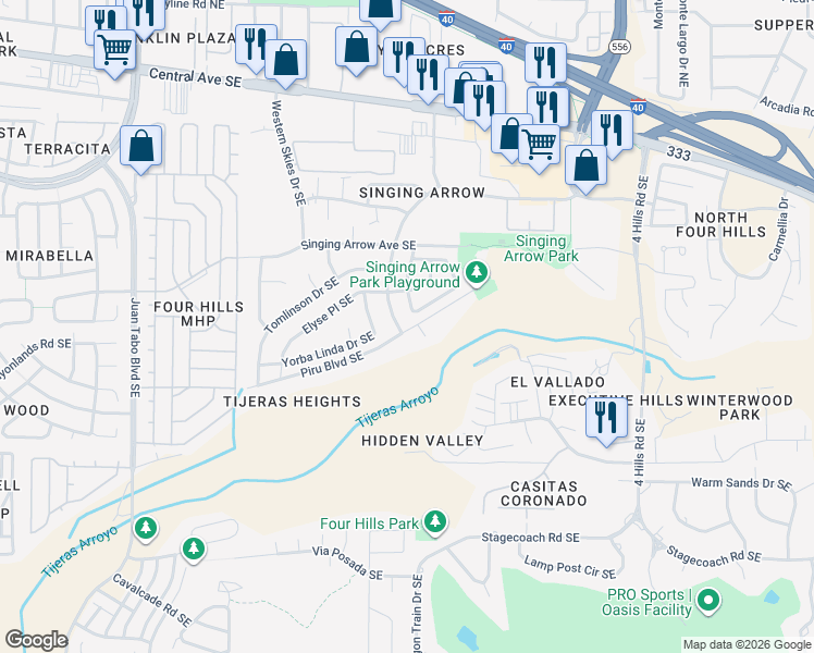 map of restaurants, bars, coffee shops, grocery stores, and more near 617 Nathan Street Southeast in Albuquerque