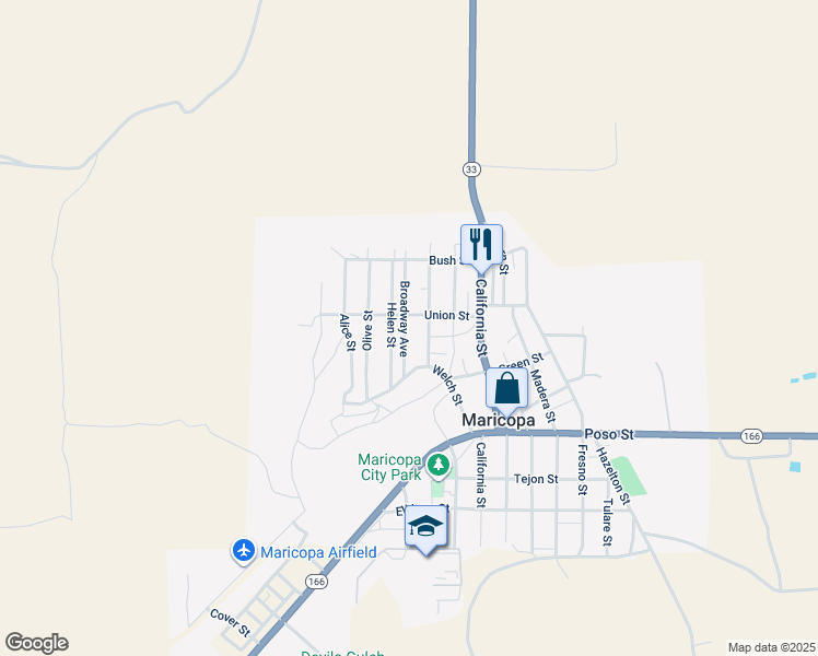 map of restaurants, bars, coffee shops, grocery stores, and more near 420 Broadway Avenue in Maricopa