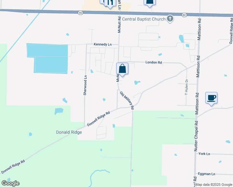 map of restaurants, bars, coffee shops, grocery stores, and more near 1349 McNutt Road in Conway